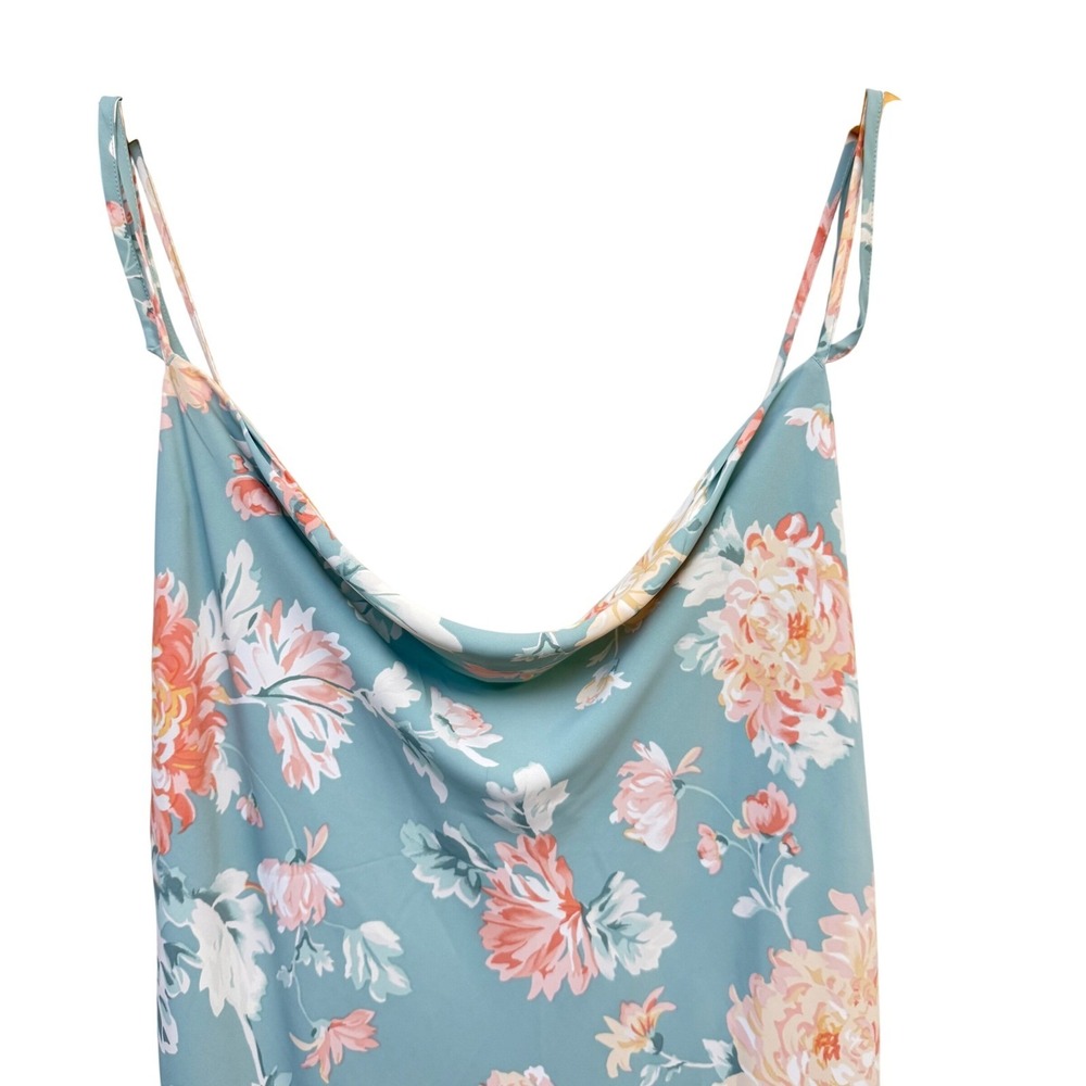 Abercrombie & Fitch XL Cowl Neck Maxi Slip Dress Floral Adjustable Wedding Guest - Picture 3 of 9